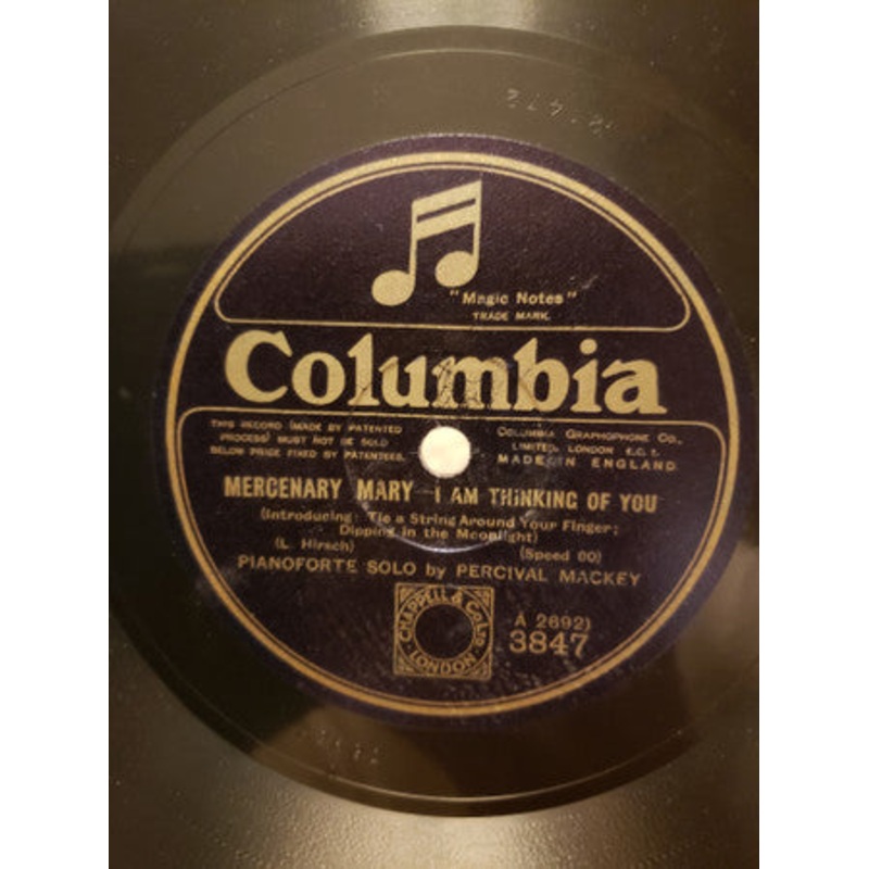 Percival Mackey – Honey, I’m In Love With You / I Am Thinking Of You (Shellac, 10, 80 RPM) (Very Good (VG))