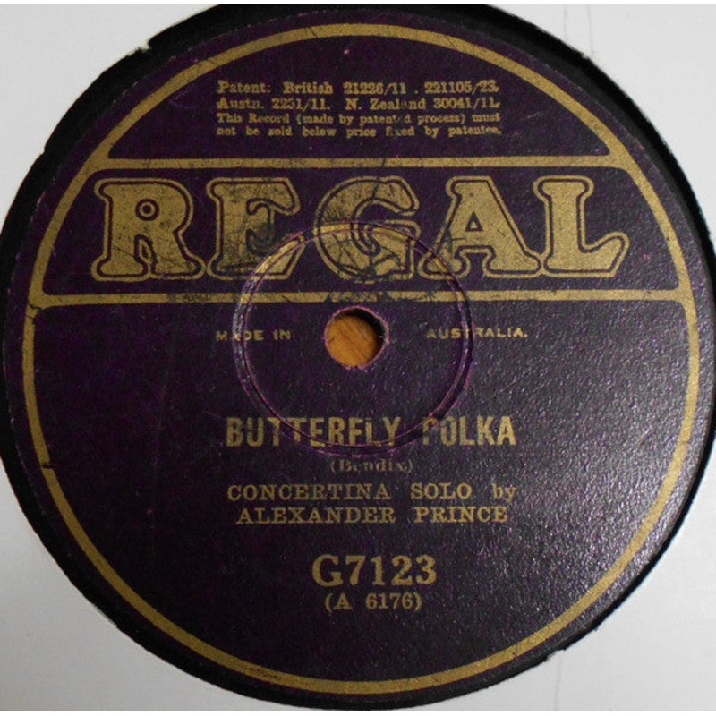 Alexander Prince – Butterfly Polka / Bluebells Of Scotland, &c. (Shellac, 10) (Good Plus (G+))