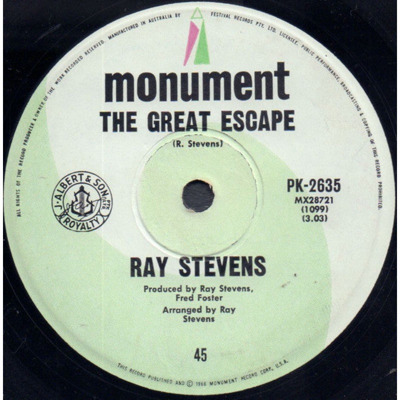 Ray Stevens – The Great Escape (7, Single) (Very Good Plus (VG+))