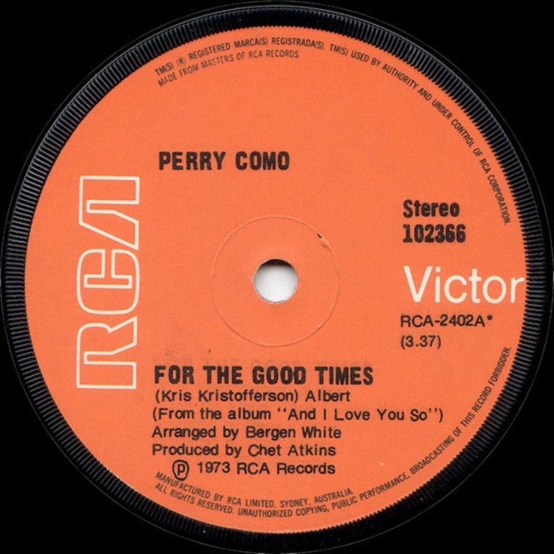 Perry Como – For The Good Times (7, Single) (Very Good Plus (VG+))