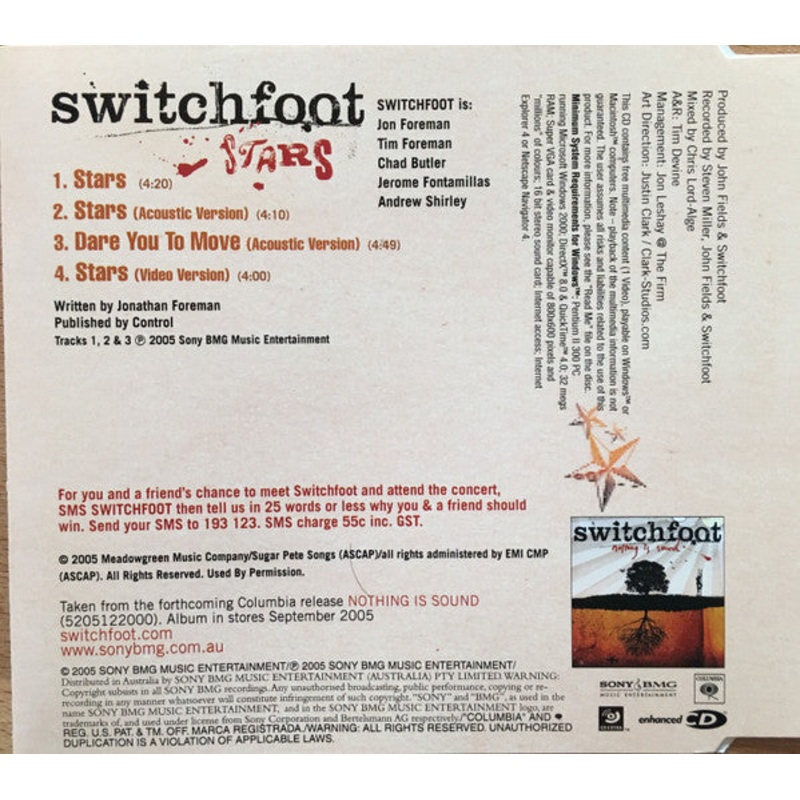 Switchfoot – Stars (CD, Single, Enh) (Very Good Plus (VG+))