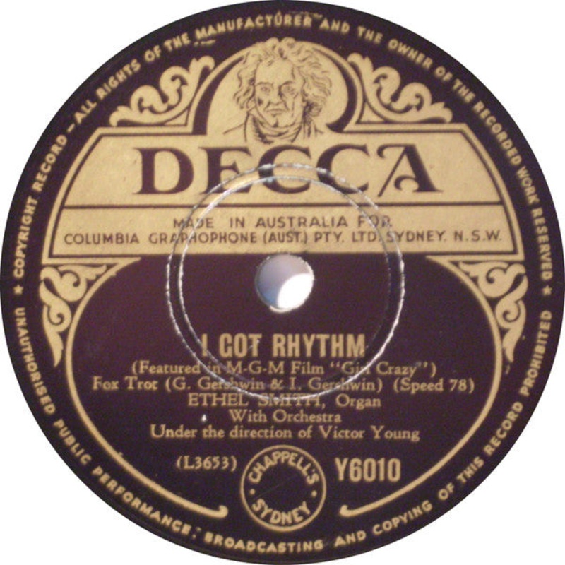 Ethel Smith – I Got Rhythm / Liza (Shellac, 10) (Very Good Plus (VG+))