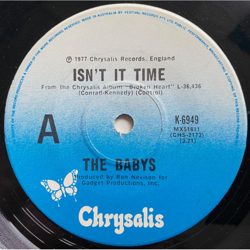The Babys – Isn’t It Time (7, Single) (Very Good Plus (VG+))